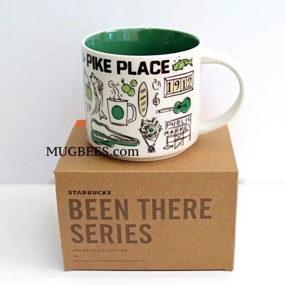 Starbucks Been There Series Pike Place Ceramic Tea Coffee Cup Mug 14 oz